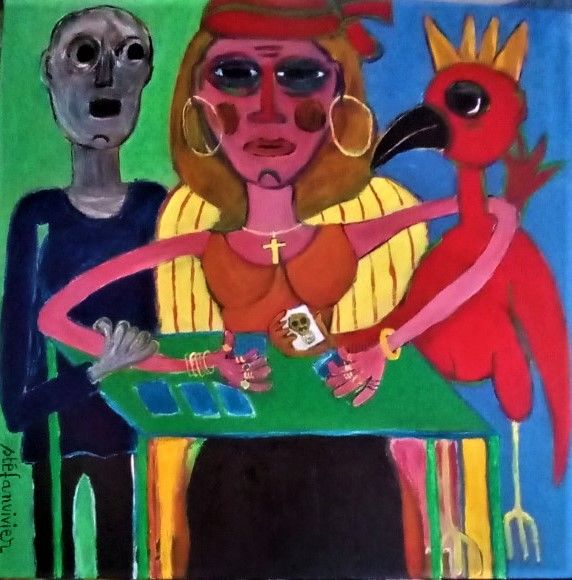 Peinture intitulée "" la gitane "" par Stéfanvivier, Œuvre d'art originale, Acrylique