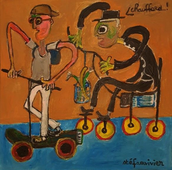 Peinture intitulée "" chauffard..! "" par Stéfanvivier, Œuvre d'art originale, Acrylique