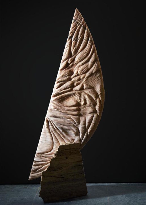 Sculptuur getiteld "Grande Membrana" door Stefa Bluestone, Origineel Kunstwerk, Steen
