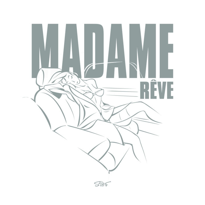 Arts numériques intitulée "Madame Rêve N°4 Bla…" par Stef'Création, Œuvre d'art originale, Peinture numérique