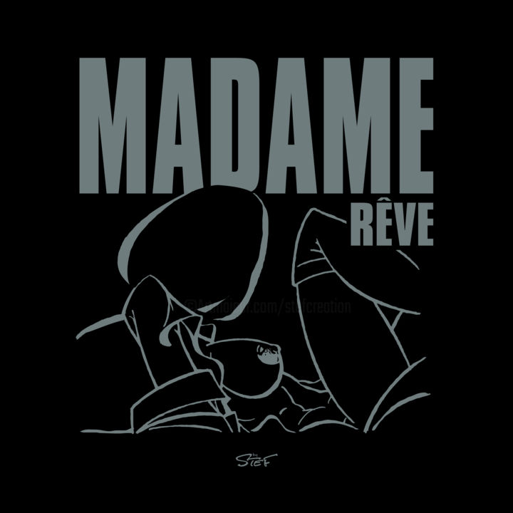 数字艺术 标题为“MadameRêve N°1 Noir” 由Stef'Création, 原创艺术品, 数字油画