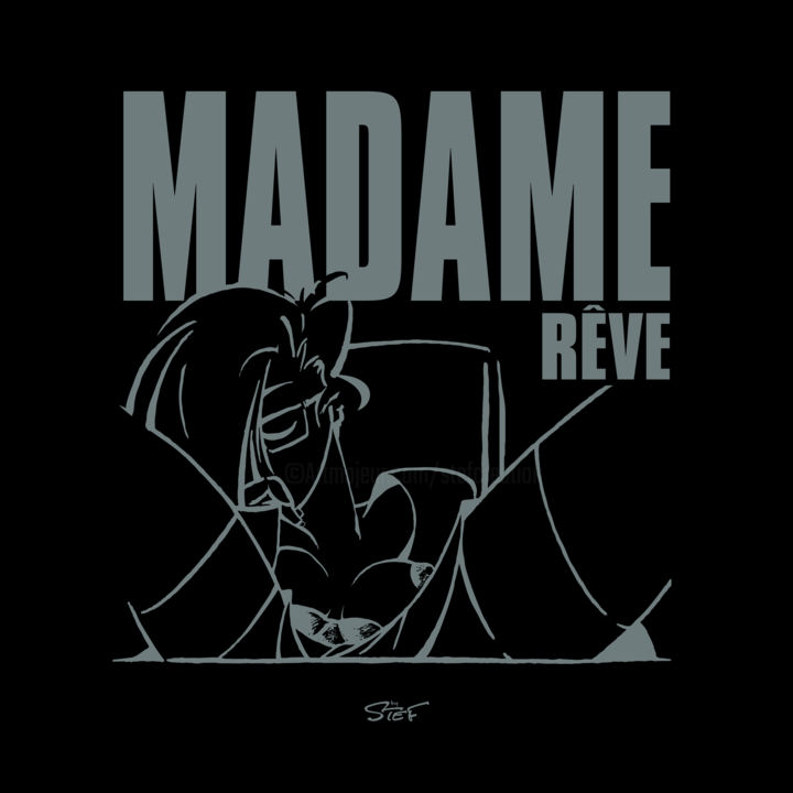 Arts numériques intitulée "Madame Rêve N°2 Noir" par Stef'Création, Œuvre d'art originale, Peinture numérique