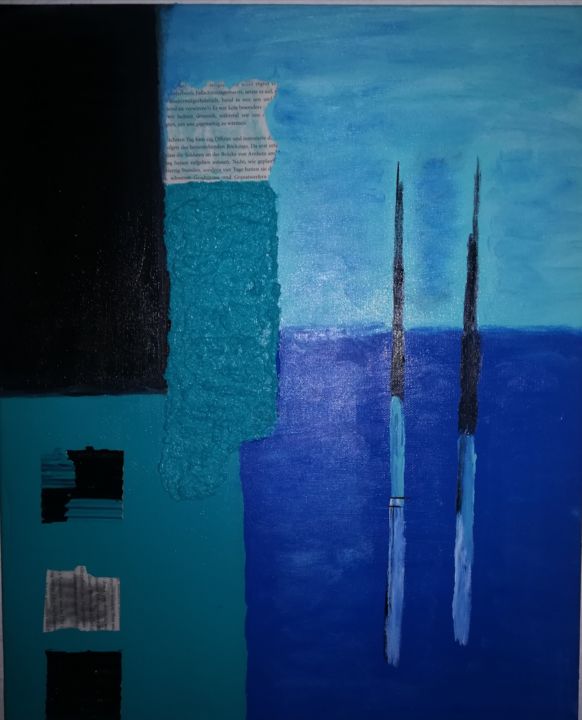 Malerei mit dem Titel "Blue" von Steffi Marquez, Original-Kunstwerk