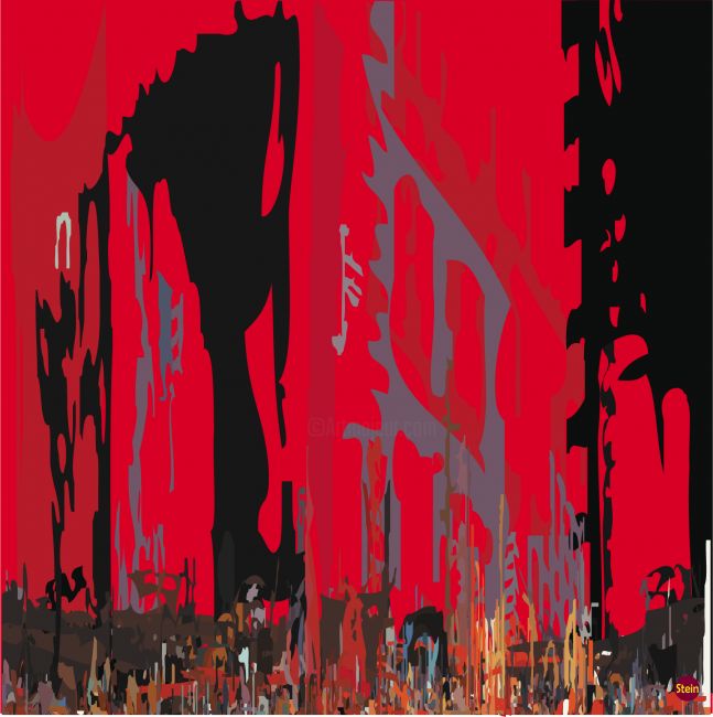 Arts numériques intitulée "New-York Street" par Stein, Œuvre d'art originale, Peinture numérique