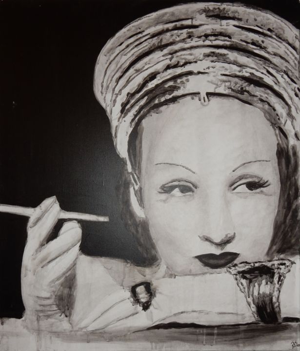 Painting titled "Marlene Dietrich" by Best Arts, Original Artwork, Acrylic