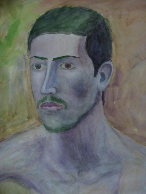 Painting titled "Портрет юноши" by Aleksandr Gergelezhiu, Original Artwork
