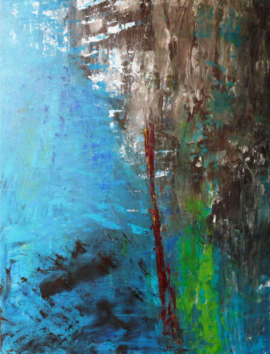 Pintura intitulada "Amazon Rainforest -…" por Stela Cobra, Obras de arte originais, Acrílico Montado em Maca de lona