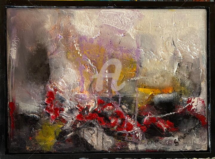 제목이 "A travers l'ombre"인 미술작품 Steliana Mocanu로, 원작, 기름 나무 들것 프레임에 장착됨
