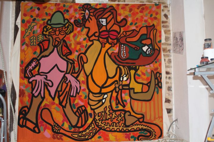 Painting titled "yeh" by Stella Nico, Original Artwork, Acrylic