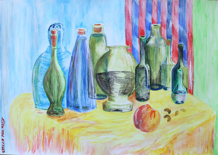 Drawing titled "Bottles" by Stella Polare, Original Artwork