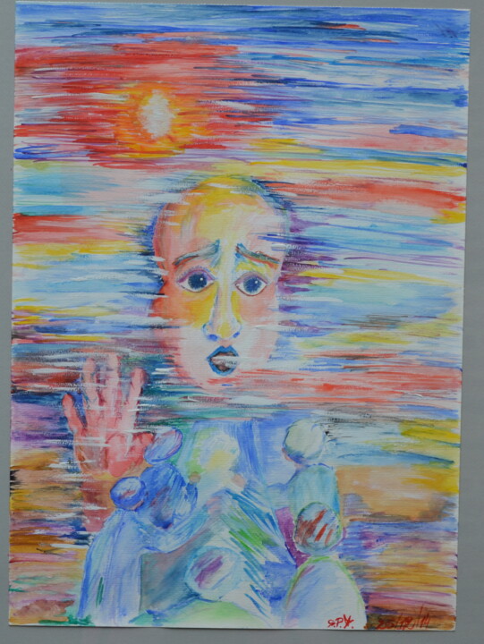 Dessin intitulée "Stop the child mort…" par Stella Polare, Œuvre d'art originale