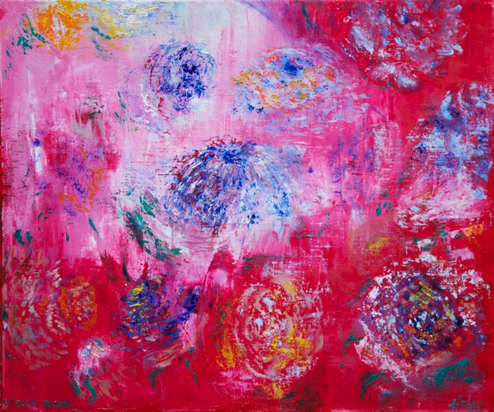 Painting titled "Waltz of flowers" by Stella Polare, Original Artwork, Oil