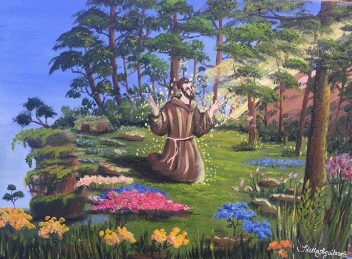 Pittura intitolato "San Fransisco de As…" da Stella Aguilera Arte, Opera d'arte originale, Olio