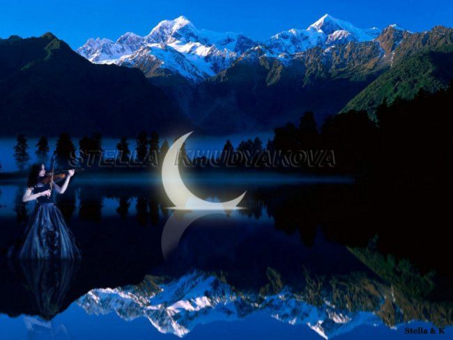 Fotografia zatytułowany „La luna en el lago” autorstwa Stella Khudyakova, Oryginalna praca