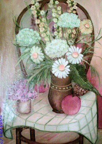 Painting titled "Petrimanu flowers" by Steluta Dumitrescu Zelici, Original Artwork