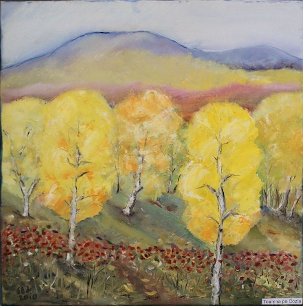 Painting titled "Autumn Cozia" by Steluta Dumitrescu Zelici, Original Artwork