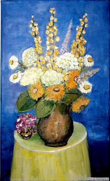 Painting titled "Flowers from Petrim…" by Steluta Dumitrescu Zelici, Original Artwork