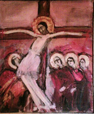 Painting titled "Christ" by Steluta Dumitrescu Zelici, Original Artwork