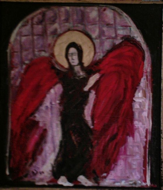 Painting titled "Angel" by Steluta Dumitrescu Zelici, Original Artwork