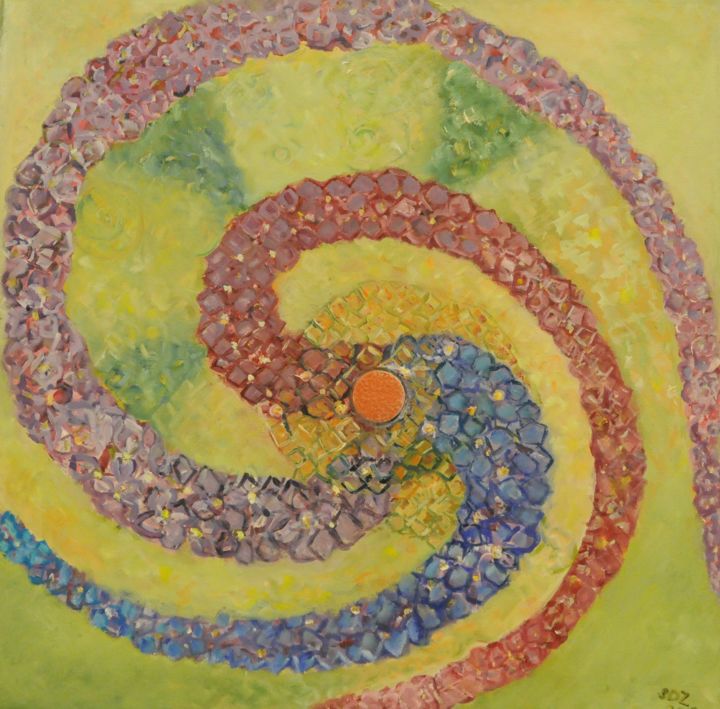 Painting titled "Spiral" by Steluta Dumitrescu Zelici, Original Artwork