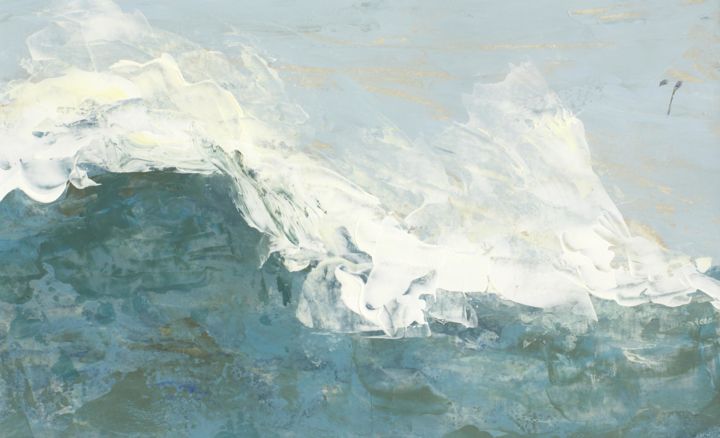 Painting titled "Wave" by Stephanie Findlay, Original Artwork, Acrylic Mounted on Aluminium