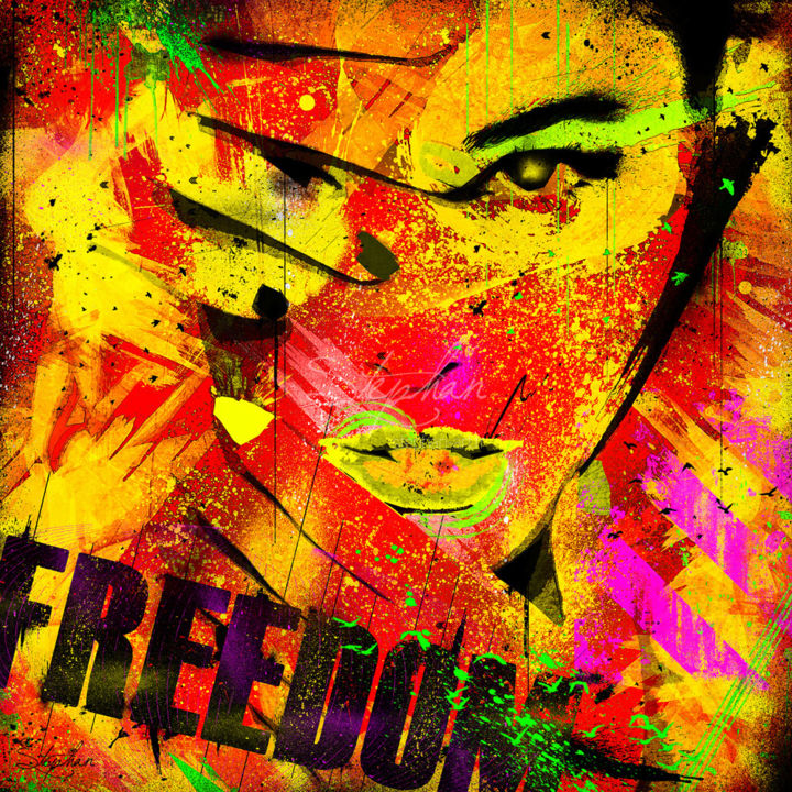 Digital Arts titled "Freedom" by Stéphan Art (Stéphan Art), Original Art, Digital Painting Mounted on Aluminium