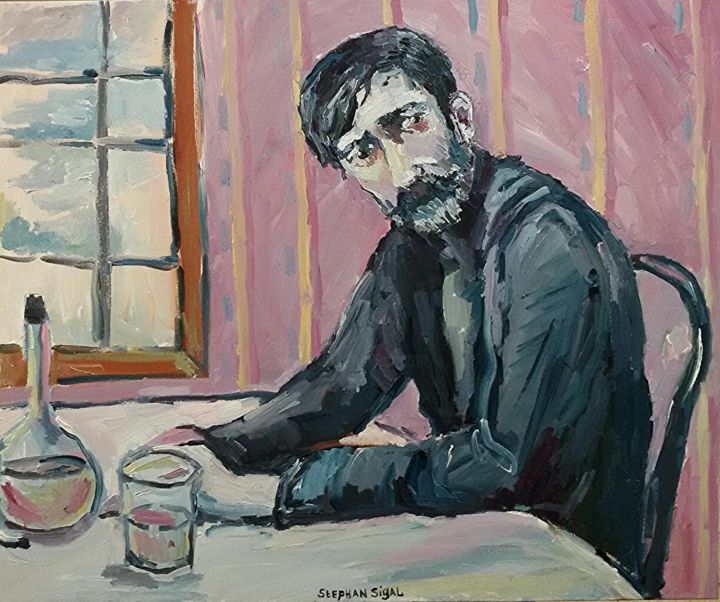 Painting titled "Портрет Пиросмани." by Stephan_sigal, Original Art, Oil