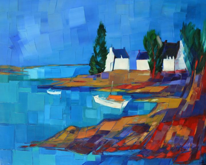 Peinture intitulée "Le Golfe, matin cal…" par Stéphane De Maussane, Œuvre d'art originale, Huile