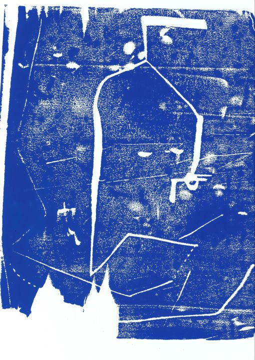 Druckgrafik mit dem Titel "Constel 2" von Kaviv, Original-Kunstwerk, Monotypie