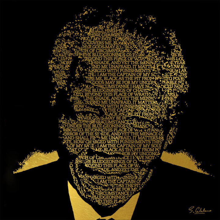 Painting titled "Invictus Mandela" by Stéphane Catalano, Original Artwork