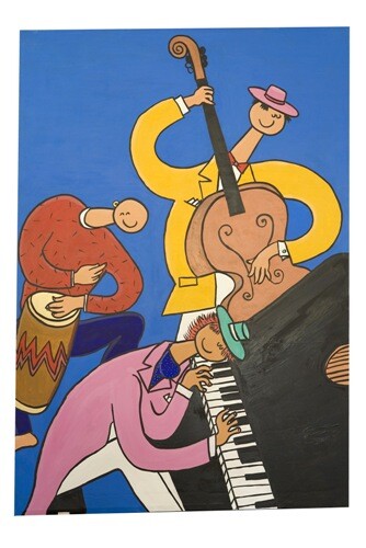 "Jazz Trio" başlıklı Tablo Stephane Delaprée tarafından, Orijinal sanat