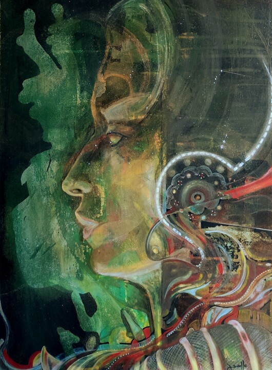 Peinture intitulée "Mulher dos ventos" par Stephane Javelle, Œuvre d'art originale, Acrylique