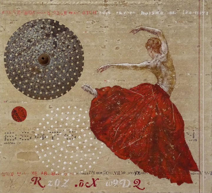 Painting titled "Danse du soleil" by Stéphane Le Gars (Steff), Original Artwork, Acrylic