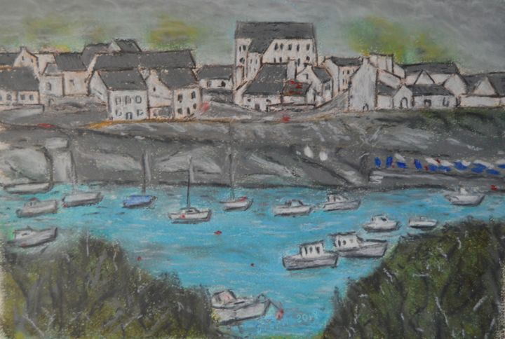 Peinture intitulée "Le Conquet" par Steph', Œuvre d'art originale, Pastel