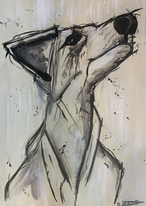 Peinture intitulée "Chien" par Stéphane Palazzotto, Œuvre d'art originale, Acrylique