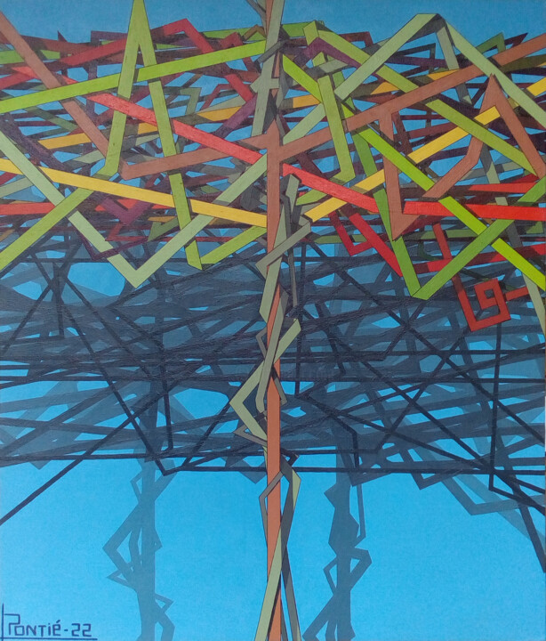 Peinture intitulée "... et les ombres r…" par Pontié Stéphane, Œuvre d'art originale, Acrylique Monté sur Panneau de bois