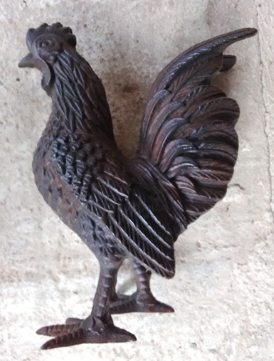 Sculpture titled "Coq français" by Stephane Renaud, Original Artwork, Metals