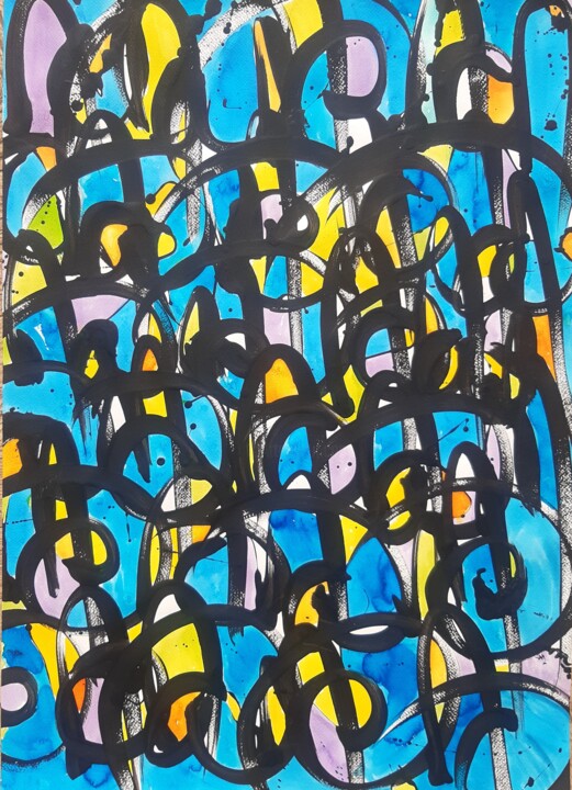 Painting titled "NONAME 124" by Stephane Rime, Original Artwork, Acrylic