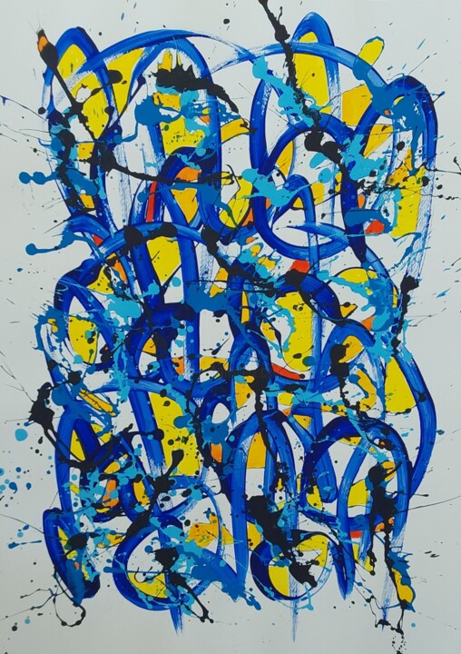 Painting titled "Noname D22" by Stephane Rime, Original Artwork, Acrylic