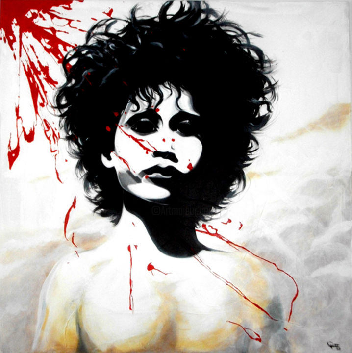 Painting titled "protect blood" by Stephane Riviere, Original Artwork