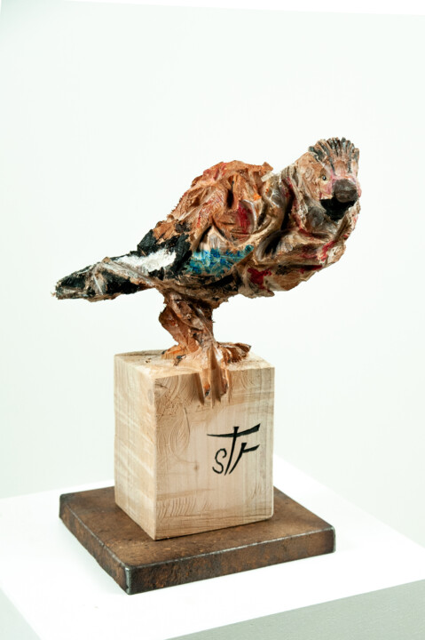 Sculpture intitulée "le guetteur" par Stéphane Terret, Œuvre d'art originale, Bois