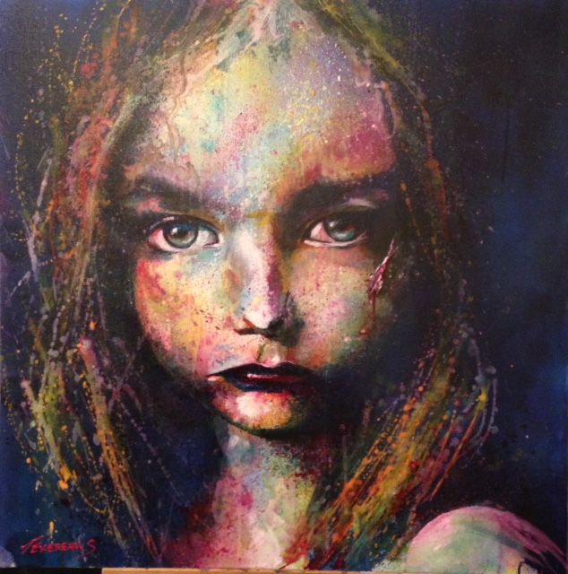 Pintura intitulada "Violette" por Stephane Texereau, Obras de arte originais, Acrílico Montado em Armação em madeira