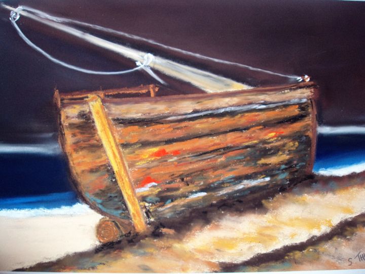 Painting titled "bateau-ivre.jpg" by Stephane Thery, Original Artwork, Pastel