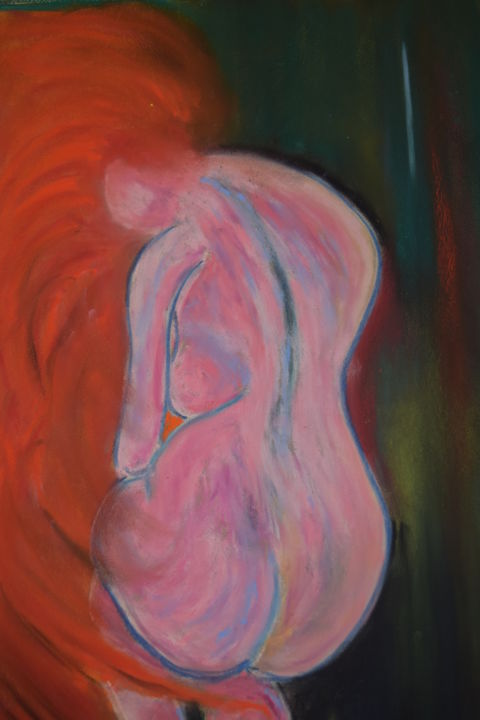 Painting titled "nu-rose.jpg" by Stephane Thery, Original Artwork