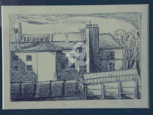 Drawing titled "Fontenay plein sud" by Steph, Original Artwork