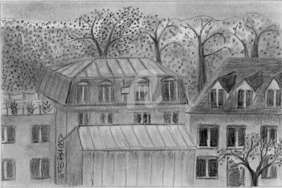 Dibujo titulada "Fontenay plein sud 7" por Steph, Obra de arte original, Otro