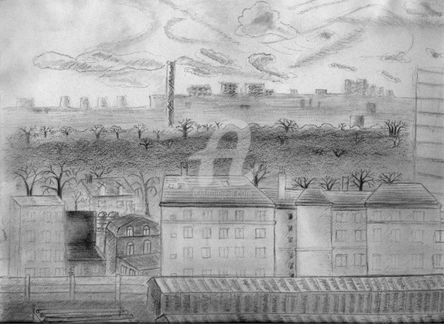 Drawing titled "Fontenay plein sud 8" by Steph, Original Artwork, Other