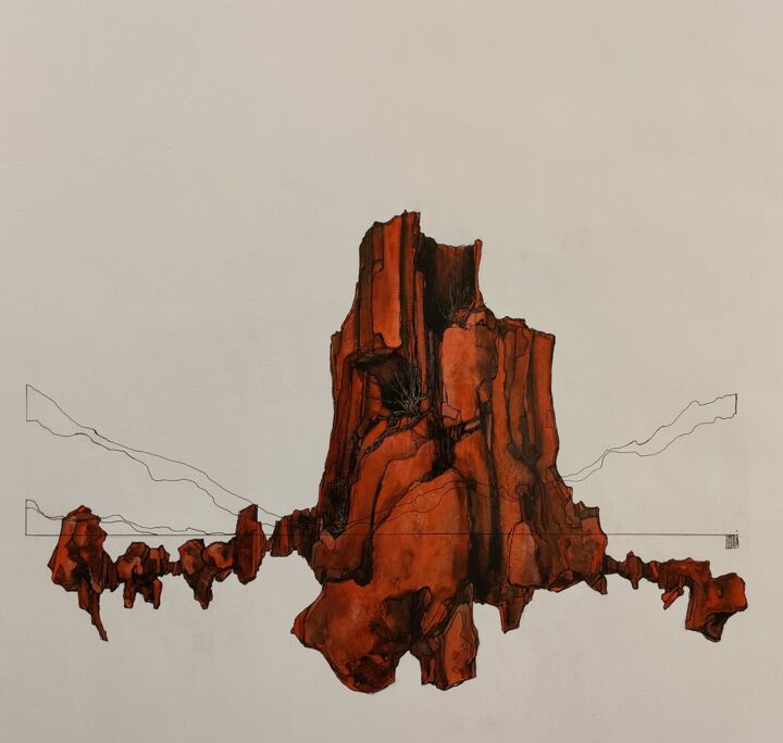 Painting titled "Calanques 10" by Stéphane Castelli, Original Artwork, Acrylic