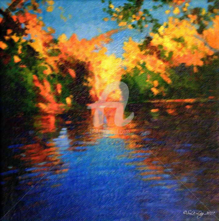 Peinture intitulée "Lumières d'automne…" par Stéphane Le Lay, Œuvre d'art originale, Acrylique