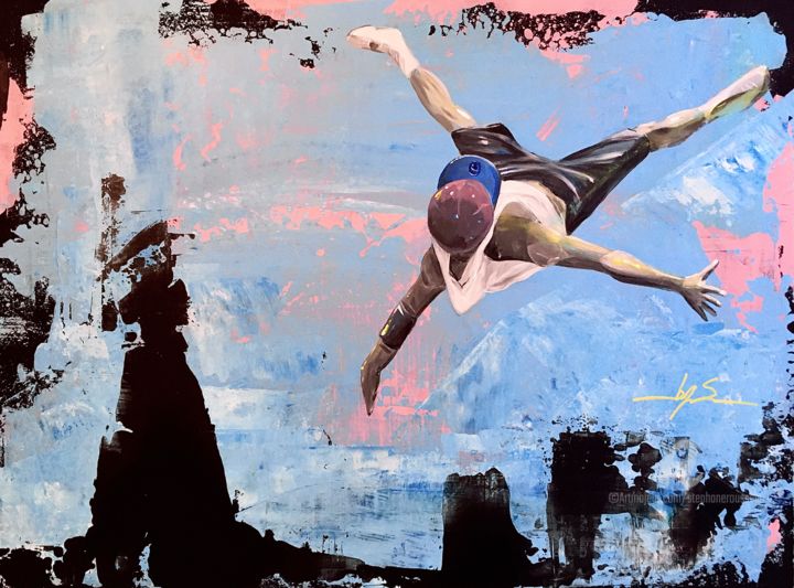 Pittura intitolato "If I could fly !" da Iconbys, Opera d'arte originale, Acrilico